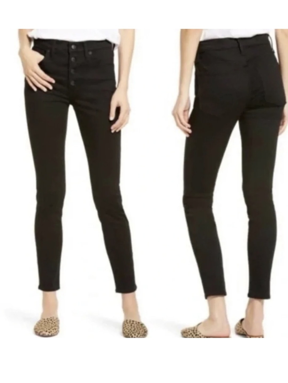 Madewell 9" Mid-Rise Black Skinny Jeans